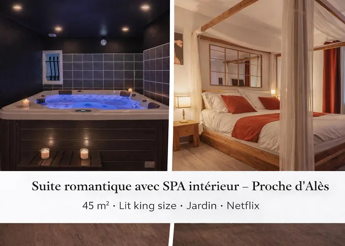 Vila Suite Romantique Lmf Spa Interieur Piscine Prives Jardin Et Lit King Size Rousson (Gard)